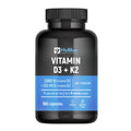 HyBlue Vitamina D3 K2 Mk7 180 Cps | Vitamina D3 2000 UI + K2 100 Μg Alta Biodisponibilità | Vit D3 K2 Ossa, Denti e Difese Immunitarie | No Glutine Ne Lattosio, Vegano | Fino 6 Mesi