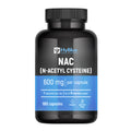 HyBlue Nac N-Acetil-Cisteina Pura, 180 Cps, 600mg | Integratore Acetilcisteina 600 mg, Alta Biodisponibilità | Antiossidante, Detox & Longevità | Senza Glutine Ne Lattosio, Vegano | Fino 6 Mesi